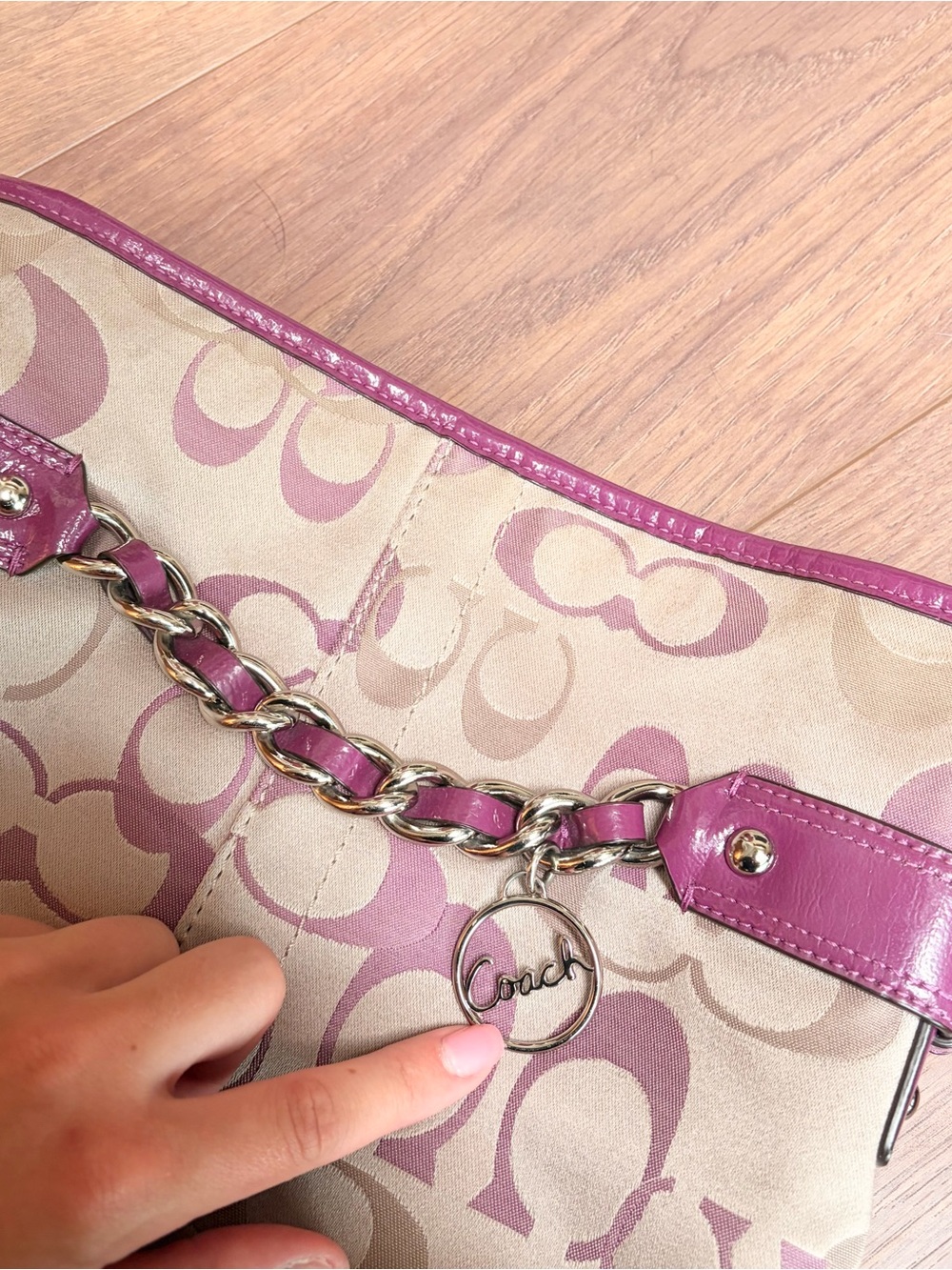 Y2K Coach Signature Shoulder Bag Pink - Picture 7 of 7